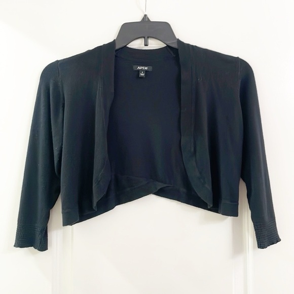 Apt. 9 black cropped knit cardigan - Picture 1 of 4